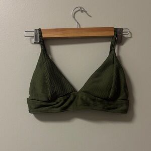 Cupshe ribbed army green bikini set